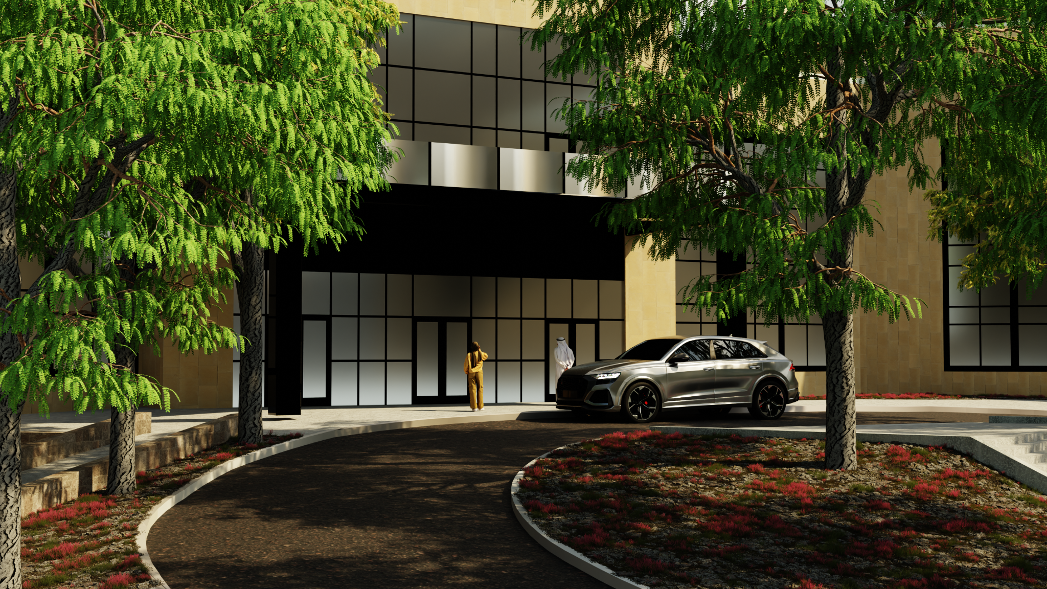 West Knoxville Foundation front entrance framed by trees and a landscaped drop-off
